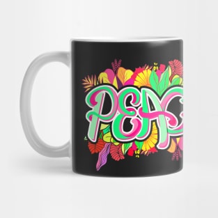 Flower peace quote colourful cute Mug